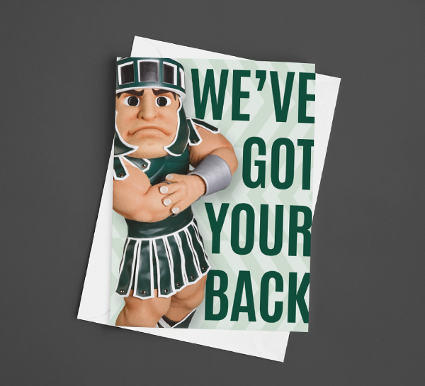 Sparty branded greeting card