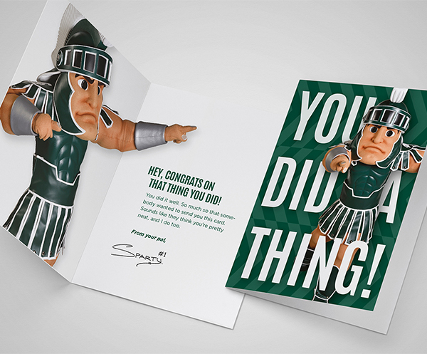 Sparty branded greeting card