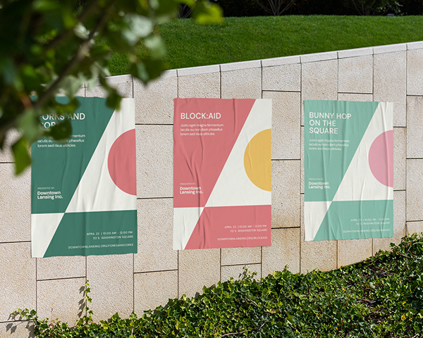 Series of branded DLI posters for events downtown.