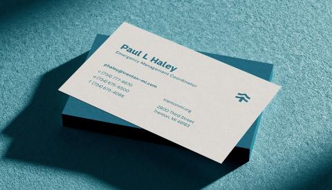 Business cards showing the Trenton brand