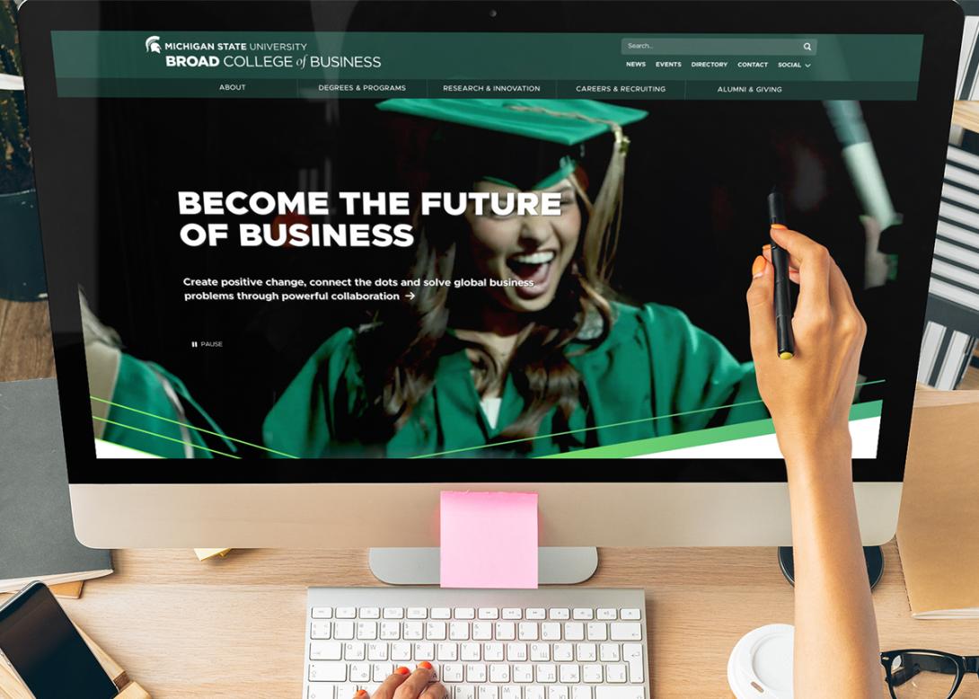 Image of home page reading "Become the future of business."